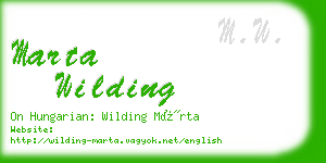 marta wilding business card